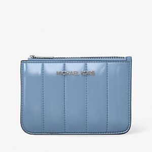 Michael Kors Light Blue Zip Card Case Small Wallet